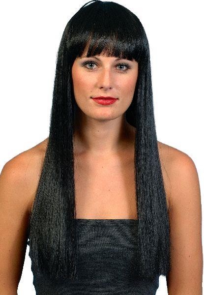 Fancy DRess Wig 1970S Long Straight Wig With Fringe (Black)