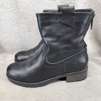 Bull Boxer Shoes Womens Size 10 Molly Black Leather Zip Back Boots *Read*