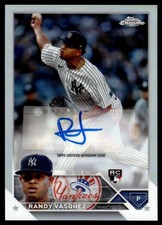 2023 Topps Chrome Update RANDY VASQUEZ REFRACTOR AUTO YANKEES RC 298/499 AC-RV