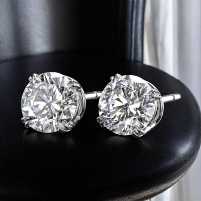 Rundschliff Diamant Ohrstecker IGI-zertifiziert 3,00 ct Lab Created 950 Platin