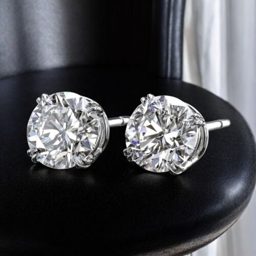 IGI-zertifiziert 18 K Weißgold Lab Created 3,00 ct Rundschliff Diamant Ohrstecker - Bild 2 von 9
