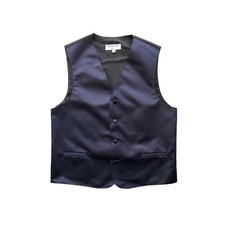 New Boy's Kid's formal Tuxedo Vest Waistcoat only Navy blue US 2 4 6 8 10 12 14