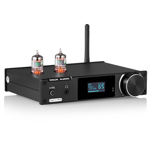 Douk Audio DAC-T1 Pro Tube Preamp with Bluetooth USB DAC COAX/OPT D/A Converter