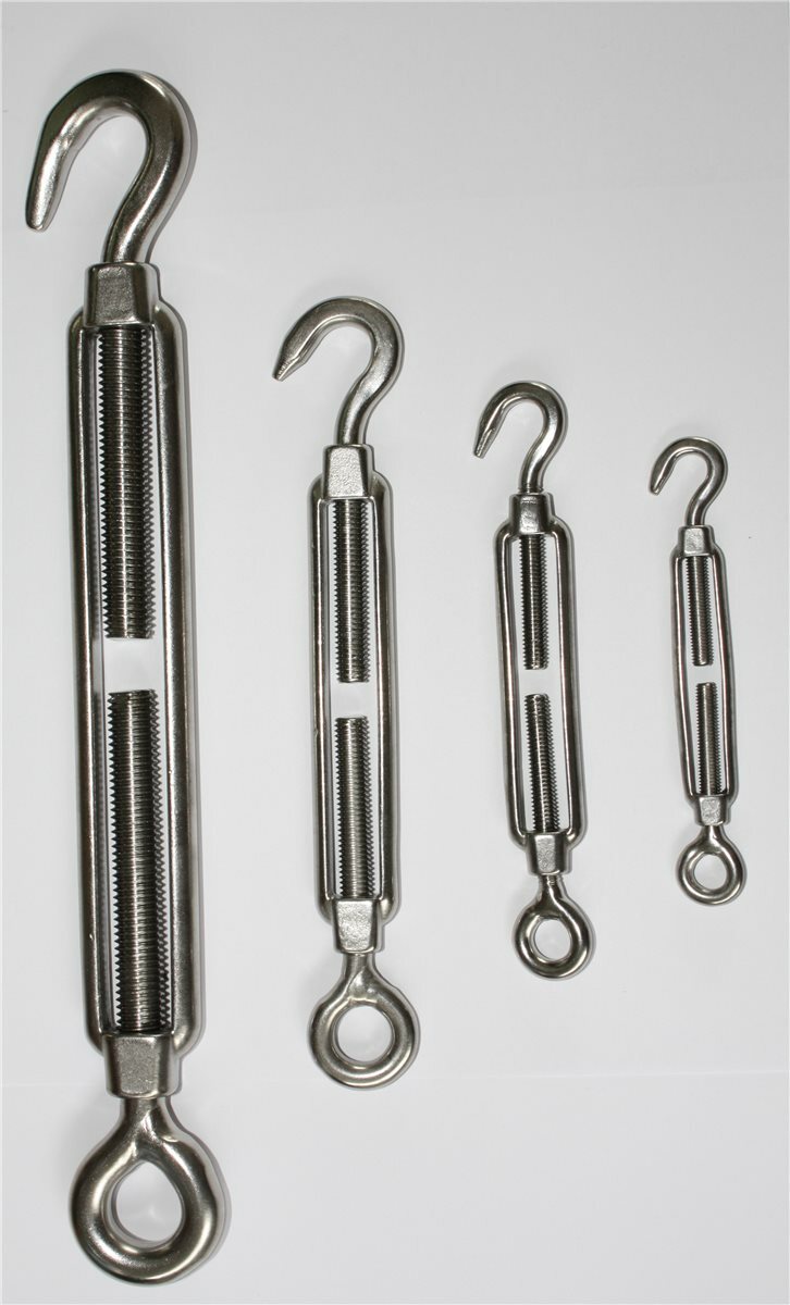 10 X SPANNSCHLOSS Zaun Draht Seil Spanner Sieb Haken - Ösen M10 BZP