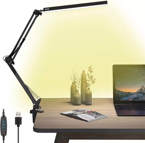 80LED Schreibtischlampe Gelenkarm Lampe Tischlampe Bürolampe Arbeitsplatzleuchte - Bild 13 von 13