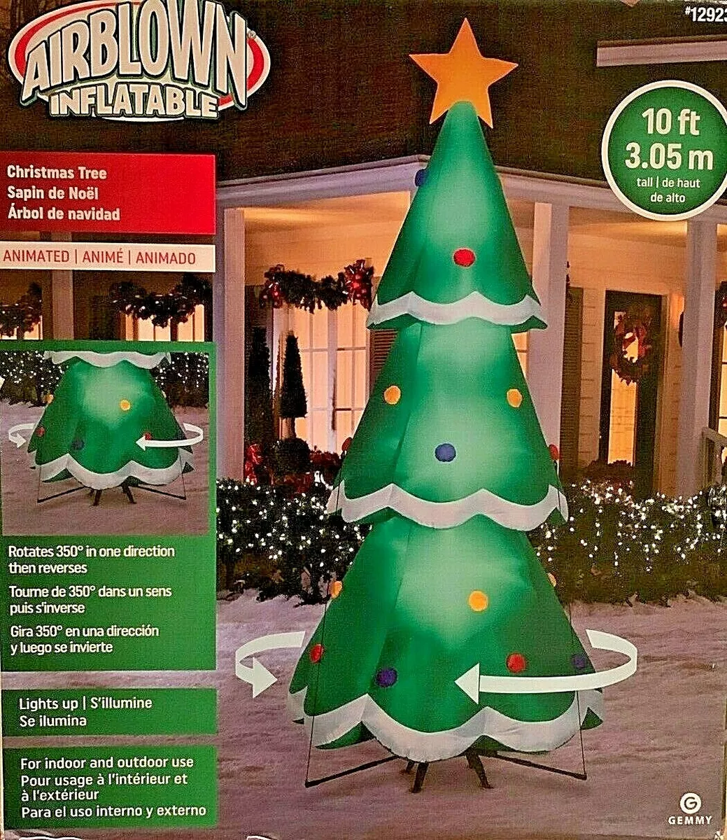 HUGE GIANT NEW 10 FT TALL ROTATING LED CHRISTMAS TREE AIRBLOWN GEMMY INFLATABLE