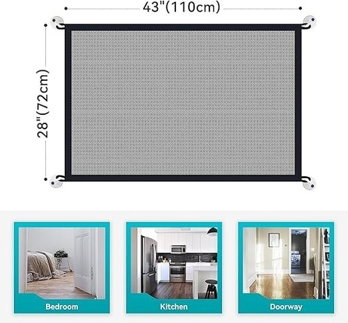 Haustiertor, 28" Höhe x 43" Breite Sicherheit Hundetor für drinnen/Treppe/Tür - Bild 4 von 7