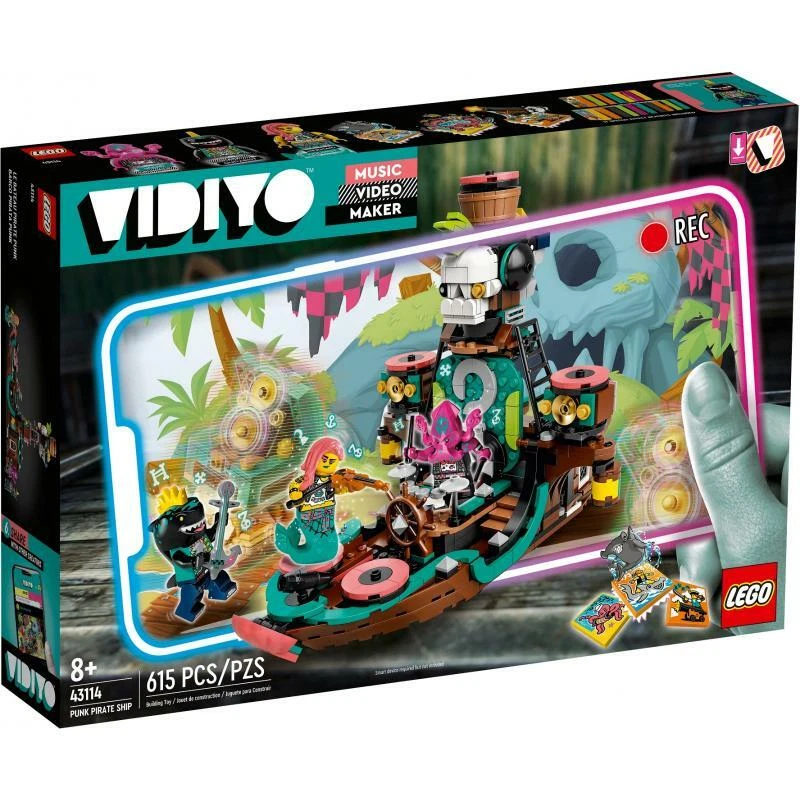 43114 LEGO VIDIYO PUNK PIRATE SHIP BEATBOX VIDEO MUSICALE 615 PZ. 8+ ANNI NUOVO