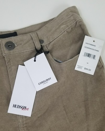 Hudson Big Kids Boys Corduroy Pants Straight Leg Khaki/Brown Sz 14 NWT A2 - Picture 2 of 4
