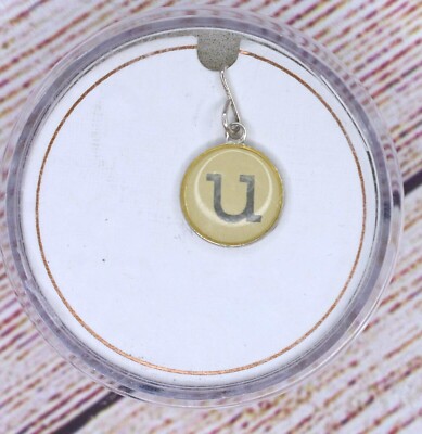 NEW Alex and Ani Initial u .925 Sterling Silver 14KT Chain Station Charm Silver
