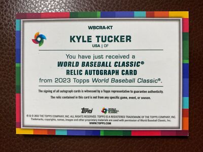 2023 Topps World Baseball Classic Kyle Tucker Jersey Patch