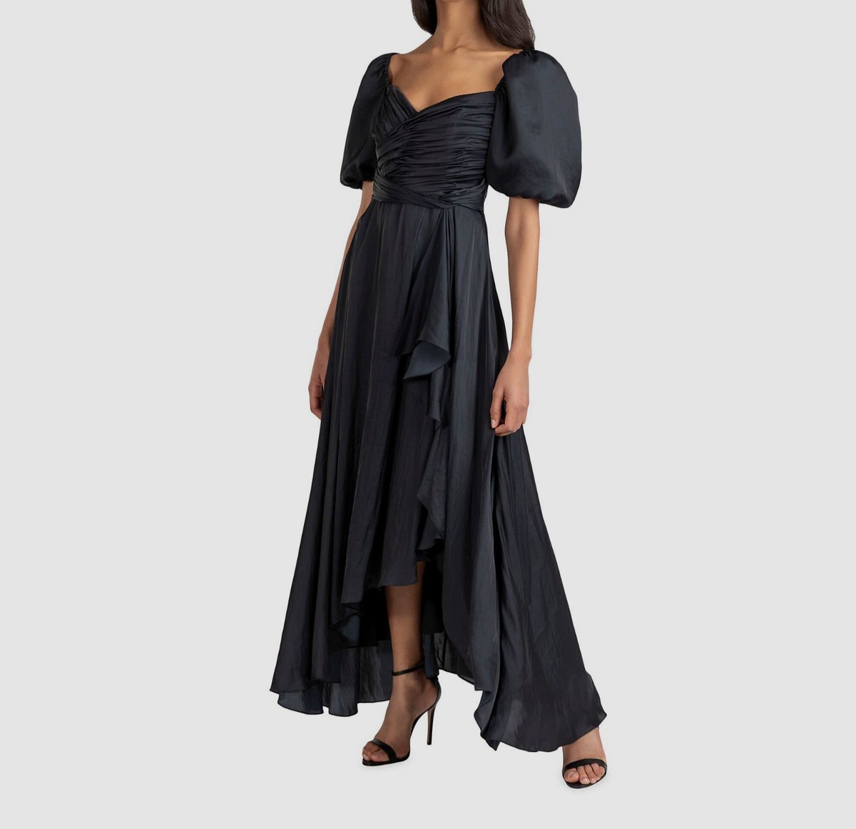 Shoshanna Women's Zoe Puff-Sleeve Draped Dress - Midnight - Size 2
