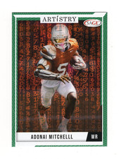 2024 Sage Artistry Green Premium Parallel Adonai Mitchell #19 Texas Colts Rookie