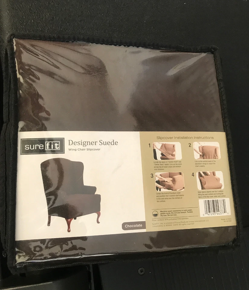 Sure Fit Stretch Universal Fit - Funda para silla de ala - marrón choclate 26”-32” Foto 2 de 2