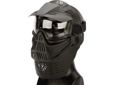 Black Transformer Modular Airsoft / Paintball Mask w/ Visor & Neck Guard