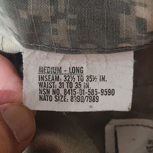 Team Soldier Army Pants Mens Med X-Long Camo Cargo Certified Combat Uniform - Picture 3 of 5
