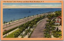 The Narrows Belt Parkway & Shore Road Brooklyn New York Linen Postcard U195