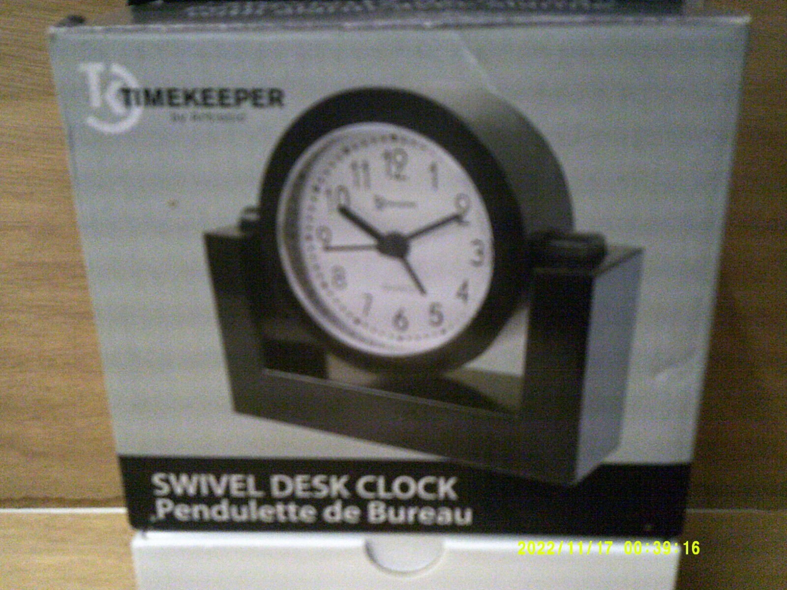 Timekeeper Artistic Awivel Desk Clock with Alarm