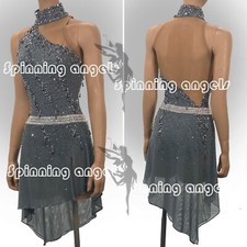 Ice Figure Skating Dress/Dance/Baton Twirling costume Custome grey dyeing