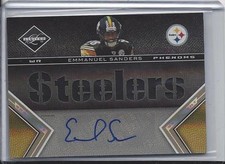 EMMANUEL SANDERS 2010 LIMITED PHENOMS SPOTLIGHT GOLD PATCH AUTO RC #D 6/10
