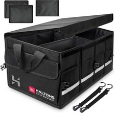Haltons Large Foldable Car Boot Organiser –Durable Multi-Compartment Storage Box