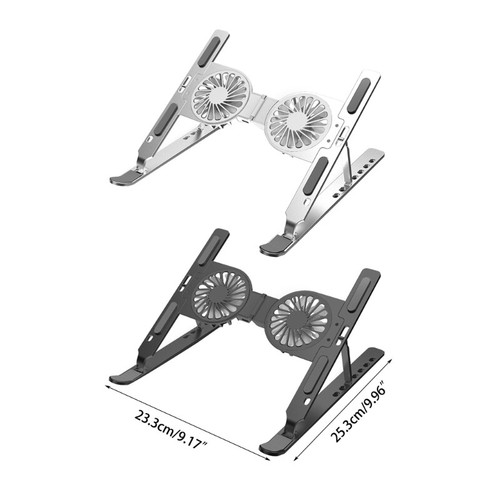 Support Ordinateur Portable Pliable Lumières RGB, Ventilateur de Refroidissement, Angle Réglable, pour 17" - Photo 8/10
