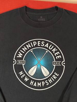 Winnipesaukee New Hampshire Truly Epic Long Sleeve T Shirt Men's Large Blue Crew