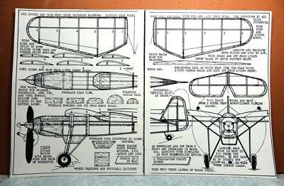 IKARUS IK-2 BALSA FREE FLIGHT MODEL AIRPLANE PLANS 13'' WINGSPAN