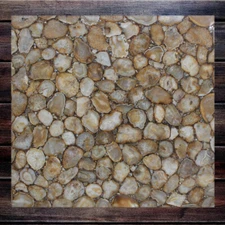 24"x24" Brown Agate Stone Coffee Table Top, Custom Table Top, Home Decor Table