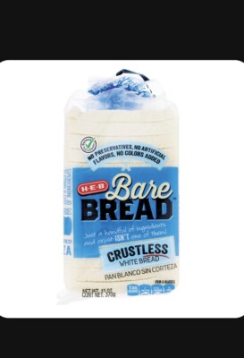 HEB CRUSTLESS BARE WHITE BREAD