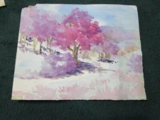 Original Watercolor By Peg Humphreys,  Grove of Trees 13.75" x 11"