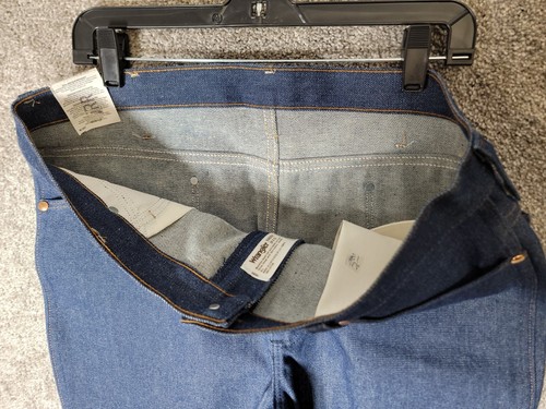 Vintage Y2K Wrangler 936 DEN Herrenjeans 38X32 Cowboy geschnitten starr schmale Passform IRR - Bild 7 von 17