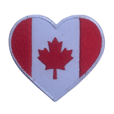 Kanada Herz Flagge gestickt Bügelbild Patch Nationalland Aufnäher Abzeichen