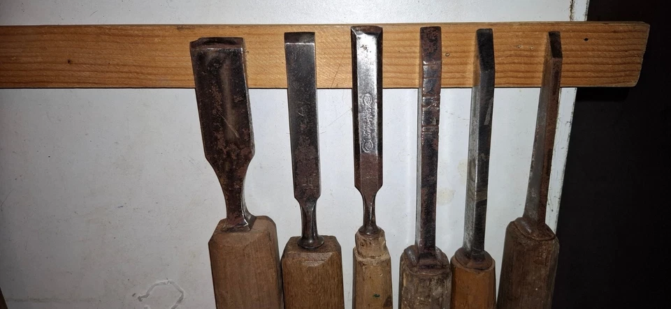 LOT DE 6 OUTILS CISEAUX A BOIS &BEDANES   ESTAMPILLES PEUGEOT GOLDENBERG - Photo 3/3
