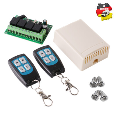 4-Kanal Relais Schalter Funk Fernbedienung DC 6-30V Empfänger + 2 Handsender DHL