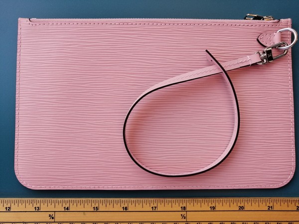 Louis Vuitton Neverfull Handtasche Pochette Etui Rosa Rose Cuir Leder Epi NEU