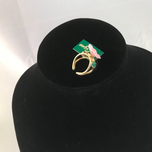 Anillo Ajustable Vintage La Lique Esmerilado Cristal Flor Talla 5 a 9 Nuevo de lote antiguo - Imagen 9 de 12