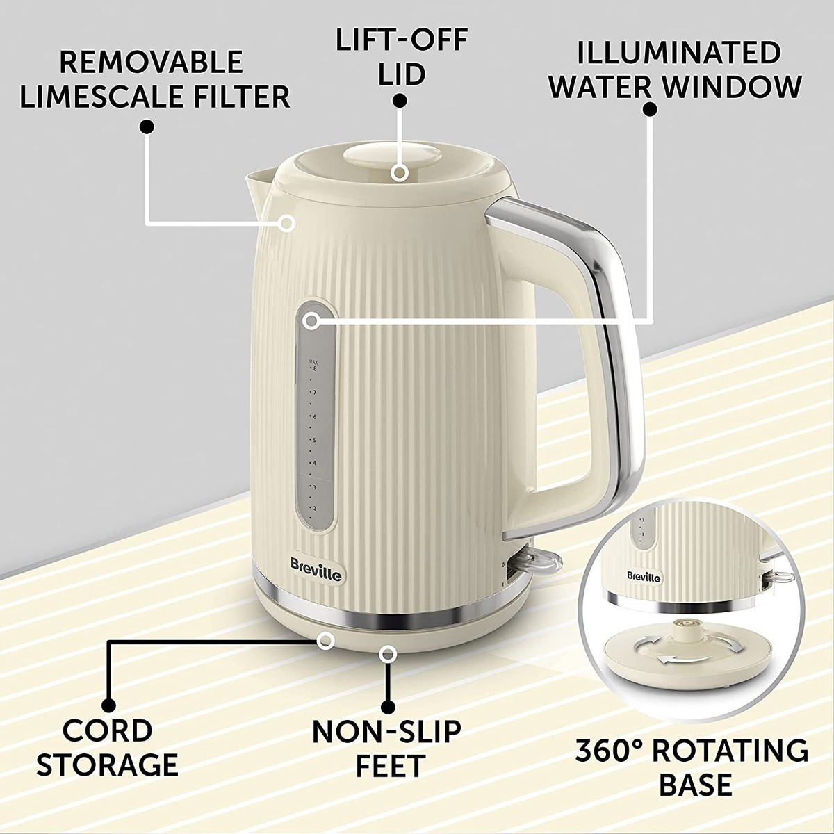 Breville Curve Kettle And Toaster Cream Breville Kettle And