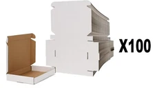 7x5x1 Shipping Boxes Set of 100, White Small Corrugated Cardboard Box,Mailer Box