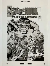Production Art TALES TO ASTONISH #81 cover, JACK KIRBY art, 11x17, Hulk