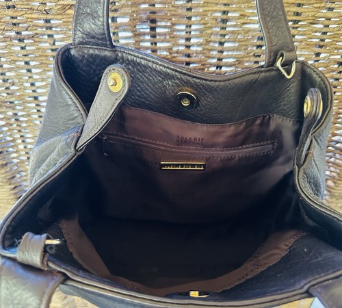 VALERIE STEVEN’S Vintage Brown Leather Shoulder HandBag Purse - Picture 3 of 8