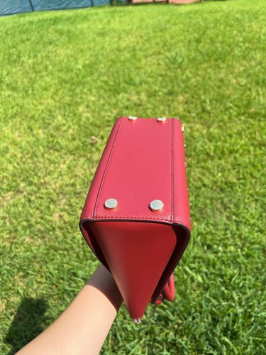 NWT MK Michael Kors ELLIS Small Convertible Satchel Leather Crossbody Cherry - Picture 7 of 8
