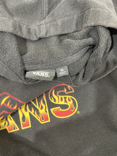 Vans Hoodie Youth Boys XLarge Black Off The Wall Flame Graphic Hooded Sweatshirt - Picture 5 of 6