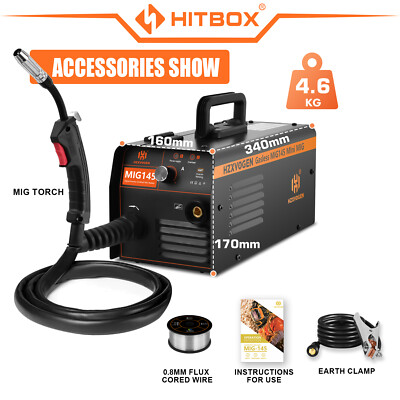 Portable 145A MIG Welder ,110V/220V MIG Gasless Flux Core Welding Machine