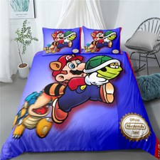 Bowser Twin/Full/Queen/King Bed Duvet/Quilt Cover Set Super Mario Pillowcase Set