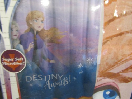 Disney FROZEN II Tenda Doccia DESTINY WITS Microfibra Super Morbida 70"x 72-NUOVA - Foto 2 di 5