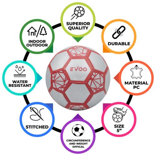 Kids Football MCD SPORTS EVOO Ball, PU Racine TPU Quality, 4 Colours - Picture 21 of 29