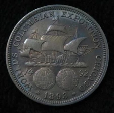 1893 Chicago Expo Commemorative Dollar * Nicely Toned * Better Grade * 4376