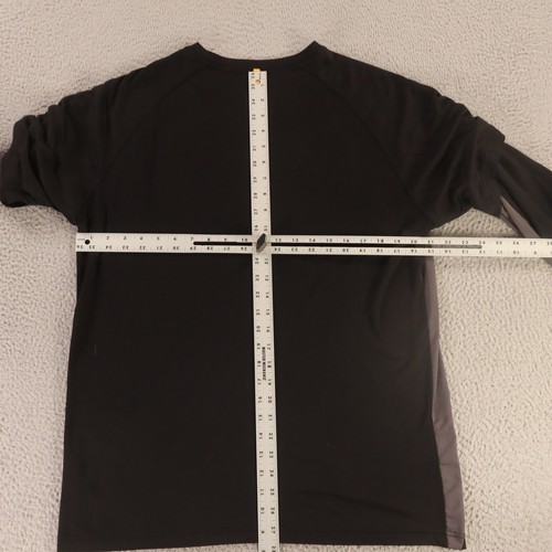 CAT Shirt Mens L Black 100% Polyester Performance Long Sleeve Logo Raglan - Picture 9 of 11