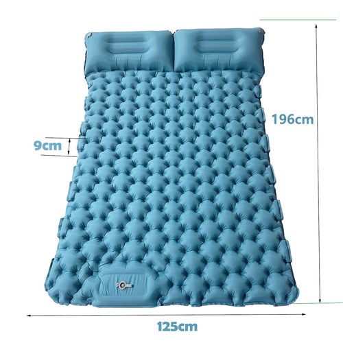 Double Self-Inflating Mattress Sleeping Mat with Built-in Pillow - Picture 3 of 9